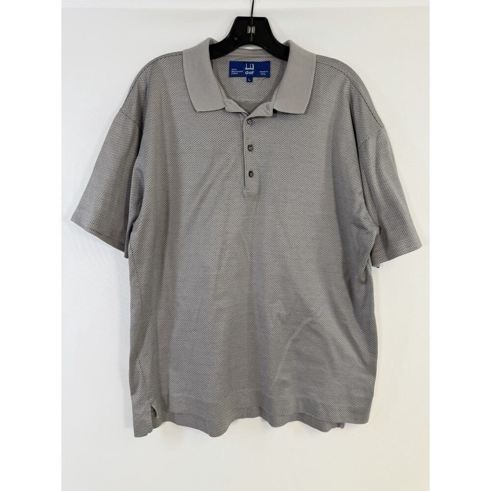 VTG‎ 90s Men’s Dunhill Golf Short Sleeve Polo Shirt Gray Made In Italy Sz L NWOT